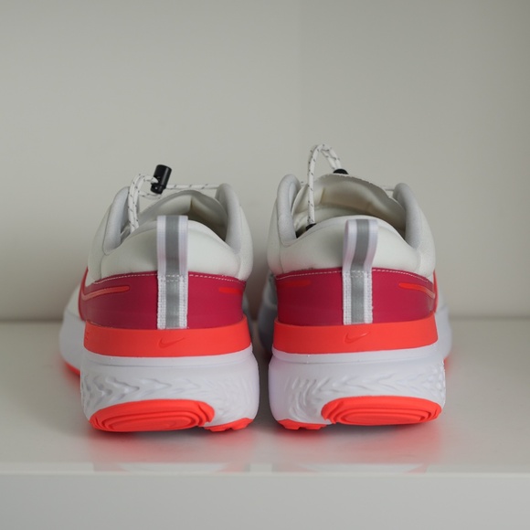 Mens 10.5 Nike By You ReactX Miler Infinity Run 4 FlyEase-White/Red/Orange main image 6